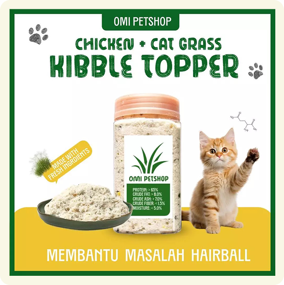Kibble Topper Chicken & Cat Grass